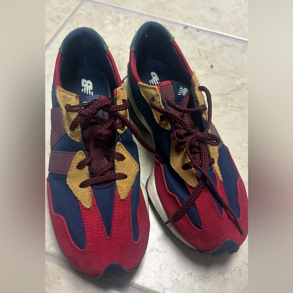 New Balance Men's Burgundy and Navy Sneakers